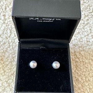 Sterling silver pearl studs